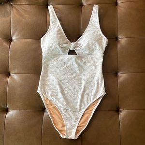 J.Crew Factory White Eyelet One Piece. Women Size Large.